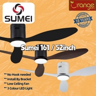 Sumei 161 Ceiling Fan 52Inch Low Ceiling Fan Remote Control 3 Blades Ceiling Fan Kipas Low Ceiling