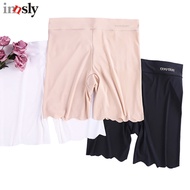 Innsly Women Safety Short Pants Ice Silk Seamless Female Boxer Boyshort