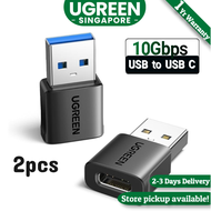 UGREEN 10Gbps USB to USB C Adapter 2 Pack Type C Female to Type A Male Adaptor USB 3.0 Fast Charge a