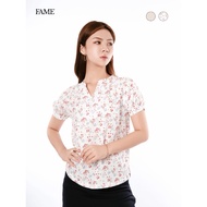 FAME | Soft Gather Blouse | Work Blouse Short SleeveWanita ELEGAN (2 Colors) | 9221602