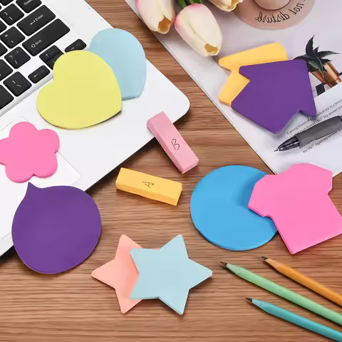 8/16Pads Sticky Notes Cute Self-Stick Note Pads Its Colorful Post Memo Pads 8 Colored Bulk Blank for