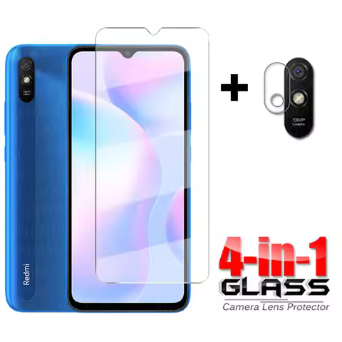 4-in-1 Glass on Redmi 9A Full Glue Tempered Glass For Xiaomi Redmi 9A 9 A 9AT HD Clear Screen Protec