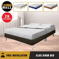 Living Mall Elise Divan Faux Leather Bed Frame in 12 Colours - All Sizes Available