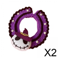 [LzdjfmyebMY] 2-6pack Halloween Cat Costume Collar for Dogs Cats Knitted for Party Holiday