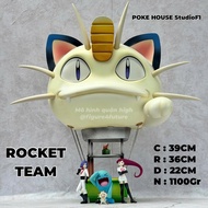 Team Rocket Meowth Balloon model wearing Poke House F1 Rocket Team 39CM tall Pokemon