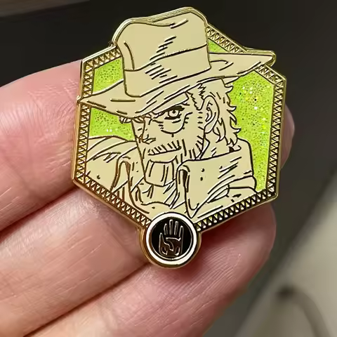 Jojos Bizarre Adventure Golden Wind Old Joseph Joestar Enamel Pin Brooch JJBA Anime Manga Fans Gorge