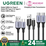 UGREEN DATA CHARGER CABLE PD TYPE C to TYPE C MFI 60W 100W 240W MAX / USB A TO C 3A 15W 18W 27W FAST