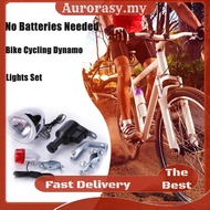 [AS] Bike Cycling Dynamo Lights Set Safety No Batteries Needed Headlight Rear