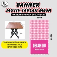 Custom Banner Tablecloth Size 90x162Cm for Table Size 90x90cm
