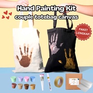 Diy Hand Painting Kit Canvas Totebag Edition | Canvas Painting Canvas Bag Couple Hand Painting Kit Hand Printing Kit Viral | Bestie Couple Gift Twin Bag | Hand Painting Kit Canvas 20x20 20x30 | Hand Painting Kit Couple Set Canvas Bag