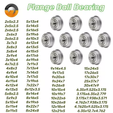 10Pcs MF85ZZ Flanged Ball Bearing 5x8x2.5mm ABEC-7 Double Metal Shield MF63ZZ MF74ZZ MF83ZZ MF84ZZ M