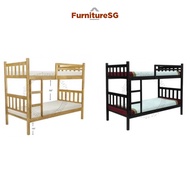 Wooden Double Decker Bunk Bed (Dual Support)