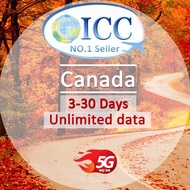 ICC_Canada 3-30 Days Unlimited Data SIM Card/Prepaid SIM Card(Daily plan can top up reuse)