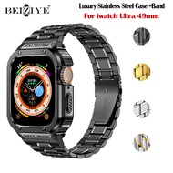 beiziye Luxury Mod Kit Case+strap compatible for iwatch Ultra 49mm Modification Set Watchband Metal Frame Bezel for iwatch band