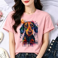 Dachshund T-Shirt - Female Baddie Gyaru Fashion with Alternative Gothic Vibes