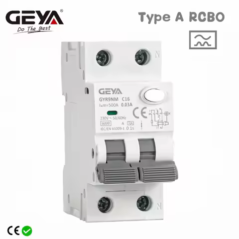 GEYA GYR9NM Type A RCBO 2P 4P Magnetic Residual Current Circuit Breaker with Over Current Protection