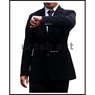5E5D SLIMFIT FORMAL JACKET WITH 2 BUTTONS, JETBLACK MATERIAL, DEEP BLACK, URBAN ACT - BLACK, S I1B8