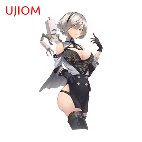 UJIOM Seductive Girl Wall Sticker Pretty Nier 2b Big Breasts Standing Posture Graphics Decal Kitchen