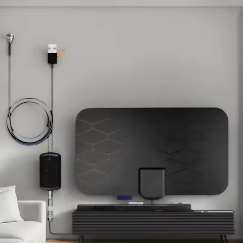 8K Indoor Digital HDTV Antenna with Amplifier Booster – Supports DVB-T2/ISDB-T, 3000-Mile Range for 