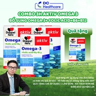 [COMBO 3 BOXES] Doppelherz Omega 3 Fish Oil - Omega 3 Supplement, Folic Acid, Maintain Heart Health 