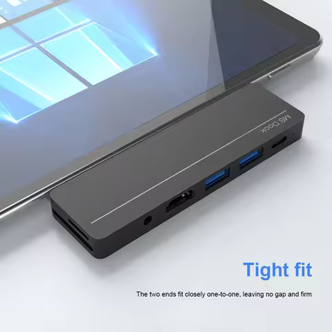 Dual Type-C Adapter Hub Dock for Surface Pro x/Pro8 Port Replicator Splitter