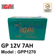 GENUINE GP 12V 7Ah Rechargeable Sealed Lead Acid Battery - GPP1270