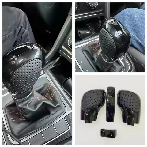 baking paint with leather shift handle gear side cover DSG logo for VW for Golf 6 7 R GTI Passat B7 