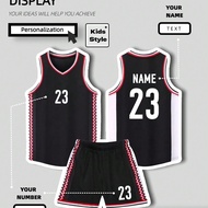 2pcs Personalized Basketball Jersey - Customizable Name And Number Print Short Sleeve T-Shirt + Shor