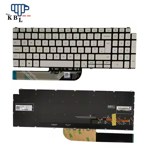 Original 22875 New UK Language For Dell Inspiron 7590 75915580 5584 5593 5598 Silver Backlight Keybo