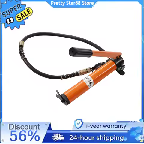 CP-180 Hydraulic Hand Pump Manual Ram Pump with 1m Hose 70Mpa Porta Power Pump Orange 0.2L/ s for Hy
