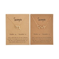 2Pcs Zodiac Necklace Set 12 Constellation Pendant Necklace Zodiac Sign Necklace Astrology Birthday G