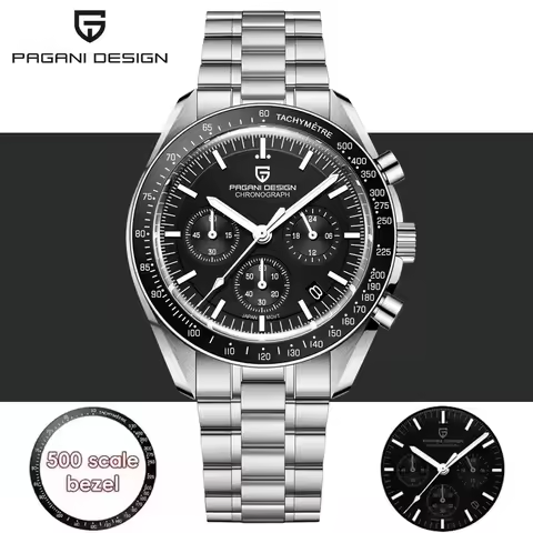 PAGANI DESIGN 500 Speedometer circle Sport Chronograph AR Sapphire Japan Movt Luxury Men watch 316L 