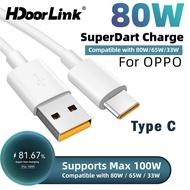 HdoorLink USB Type-C Fast Charging Cable PD100W 80W 65W Super VOOC Type C Charging Cable