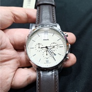 Men's Watch FL Ne*tra FS5380 Chronograph Cream Dial Silver Dark Brown Leather