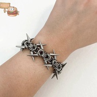 feng Punk Grunge Rock Rivet Bracelet Cool Niche Bracelet Goth Charm Jewelry Hip Hop Accessories fei