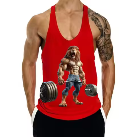 Animal King Men's Fitness Tank Top Summer Quick Drying American Basketball Sleeveless T-shirt Fitnes
