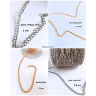(1 METER) IRON CHAIN RICE CHAIN/ ROUND CHAIN/ BRACELET CHAIN/ NECKLACE CHAIN/ NURI CHAIN/ OVAL CHAIN