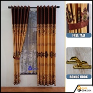 Gorden Pintu Dan Jendela Kamar Mewah Bahan Blackout Import Motif Bunga Tulip Model Smokering