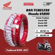 STANDARD TUBELESS TIRES VARIO - Vario 125 Vario 150 Vario Techno | Federal K59-A12 80/90-14 90/90-14