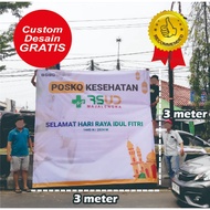 BALIHO BACKDROP BANNER SPANDUK UKURAN 3x3 M  DESAIN GRATIS CUSTOM/SUKA SUKA