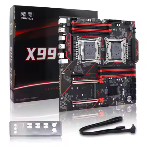 JGINYUE X99‑9D4 Dual LGA2011‑3 Server Motherboard E‑ATX For Xeon E5 V3 8×DDR4 256GB ECC RAM 2 M.2 NV