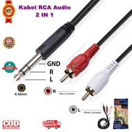 Kabel Rca Audio 2 in 1 ke Hp Sound System Stereo 2 Cabang 1.5Meter - Kabel Jack Hp Ke Speaker Salon ke Hp - Kabel Jak Mik ke Hp Mikser Mixer  Sambungan Rca Audio 3 5mm - Kabel Aux 2 in 1 Panjang - Kabel Jak HP Ke Speaker Sound panjang 5 meter - Other COD