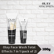 Olay Face Wash Total Effects 7 in 1 Exfoliating Cleanser 100g( pack of 2 )