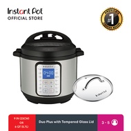 Instant Pot Duo PLUS 9-IN-1 with Glass Lid Multi-Use Smart Pressure Cooker 6 Quarts (5.7 Liters)