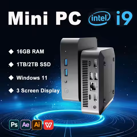 Portable Mini PC Windows 11 Pro Core i9 8950HK i3 6100 Desktop Gaming Computer PC 16GB RAM 1TB 2TB S