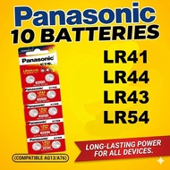 Panasonic Batteries LR44/LR1130/LR41/LR43 1.5V 2pcs or 10pcs Alkaline Battery 1.5V Coin Cell Batteri