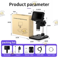 4.3 นิ้ว กล้องจุลทรรศน์ ดิจิตอล 1080P 1000x เหรียญกล้องจุลทรรศน์ กล้องจุลทรรศน์เหรียญ หน้าจอ IPS ไฟ