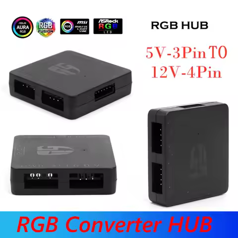 RGB Converter 5V 3Pin ARGB to 12V 4Pin RGB Light Transfer Chassis Fan Converter For RGB Fan Adapter 