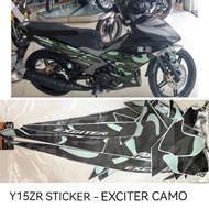 Y15ZR BODY COVER STICKER STRIPE Y15 COVER SET EXCITER CAMO COLOUR ASKAR KUALITI AAA Y15 ZR LC150 LC 