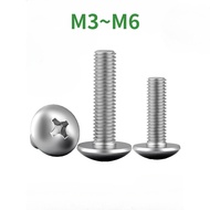 [NXY] 316 Stainless Steel Large Flat Head Screw Phillips Screw Mushroom Bolt Umbrella Head Screw Mac